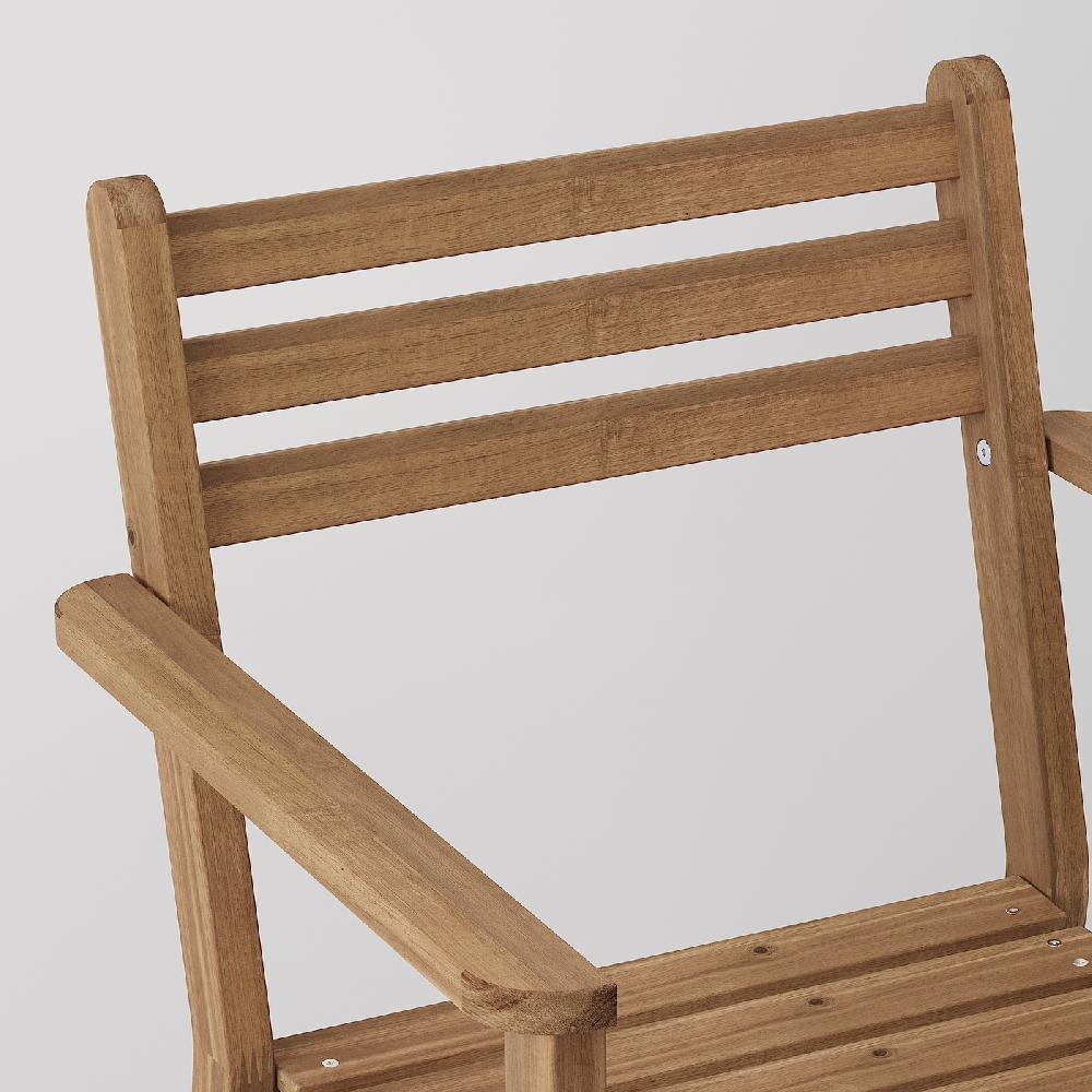 IKEA ASKHOLMEN Sedia Con Braccioli Da Giardino Marrone Scuro