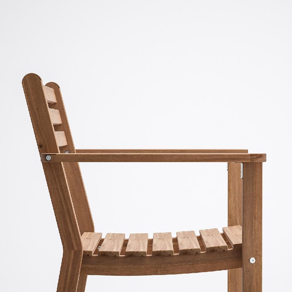 IKEA ASKHOLMEN Sedia Con Braccioli Da Giardino Marrone Scuro