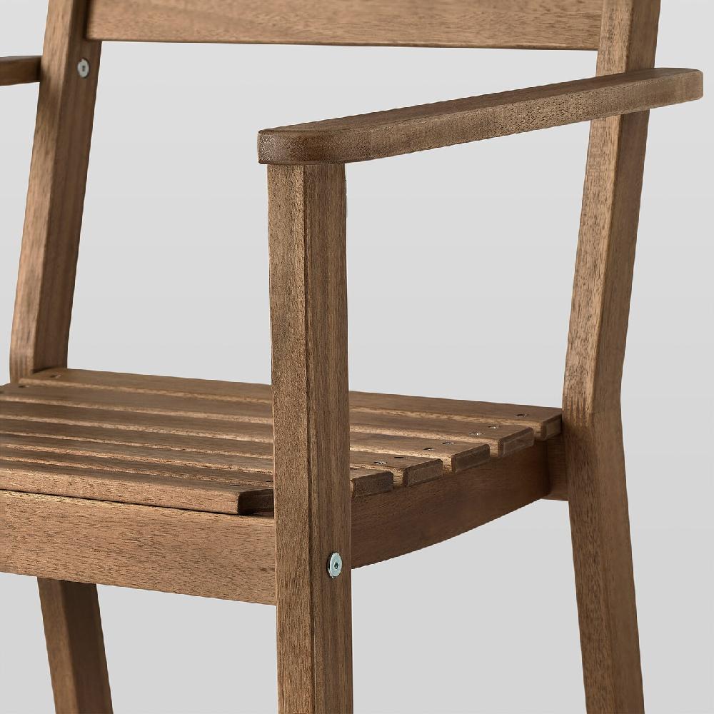 IKEA ASKHOLMEN Sedia Con Braccioli Da Giardino Marrone Scuro