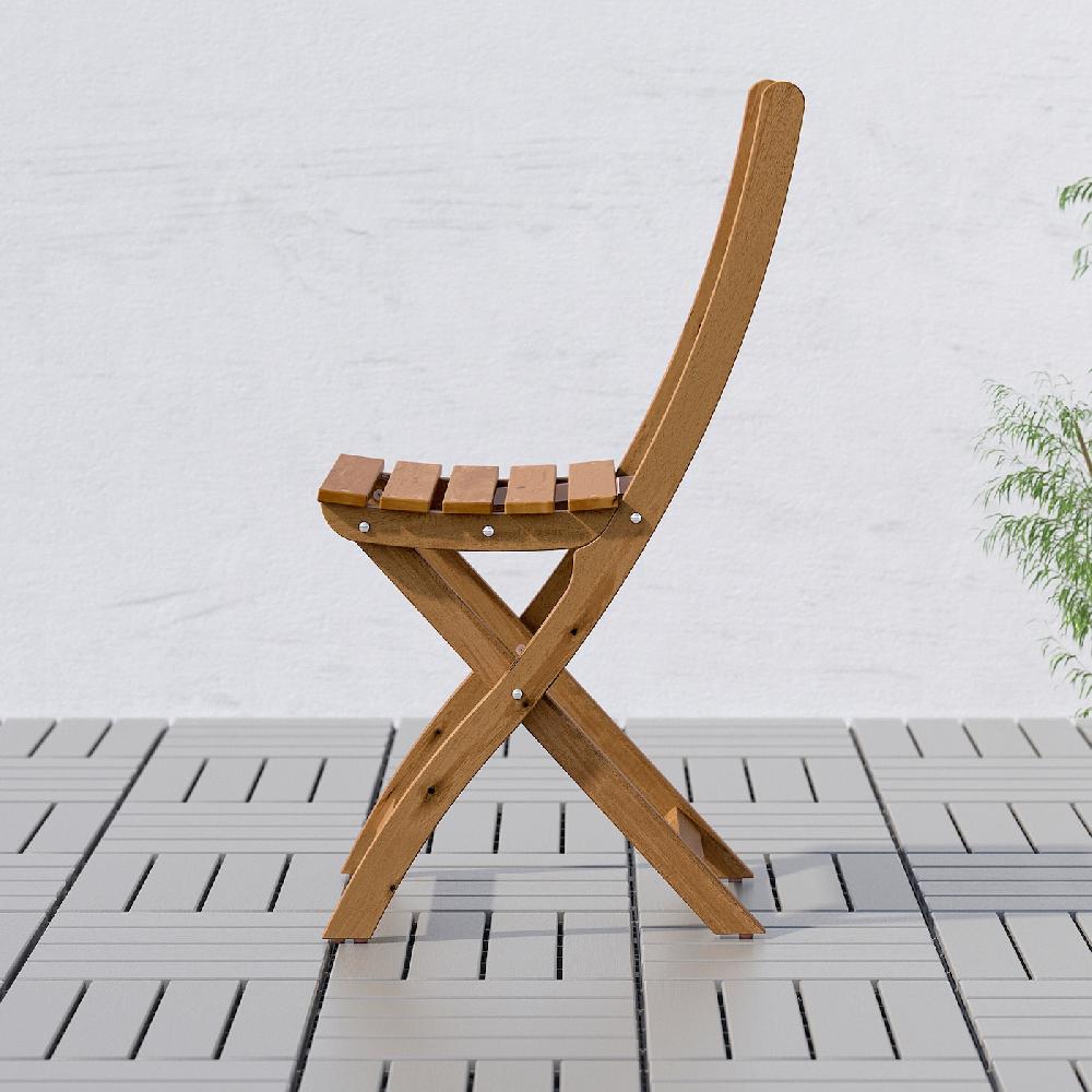 IKEA ASKHOLMEN Sedia Da Giardino Pieghevole Marrone Scuro