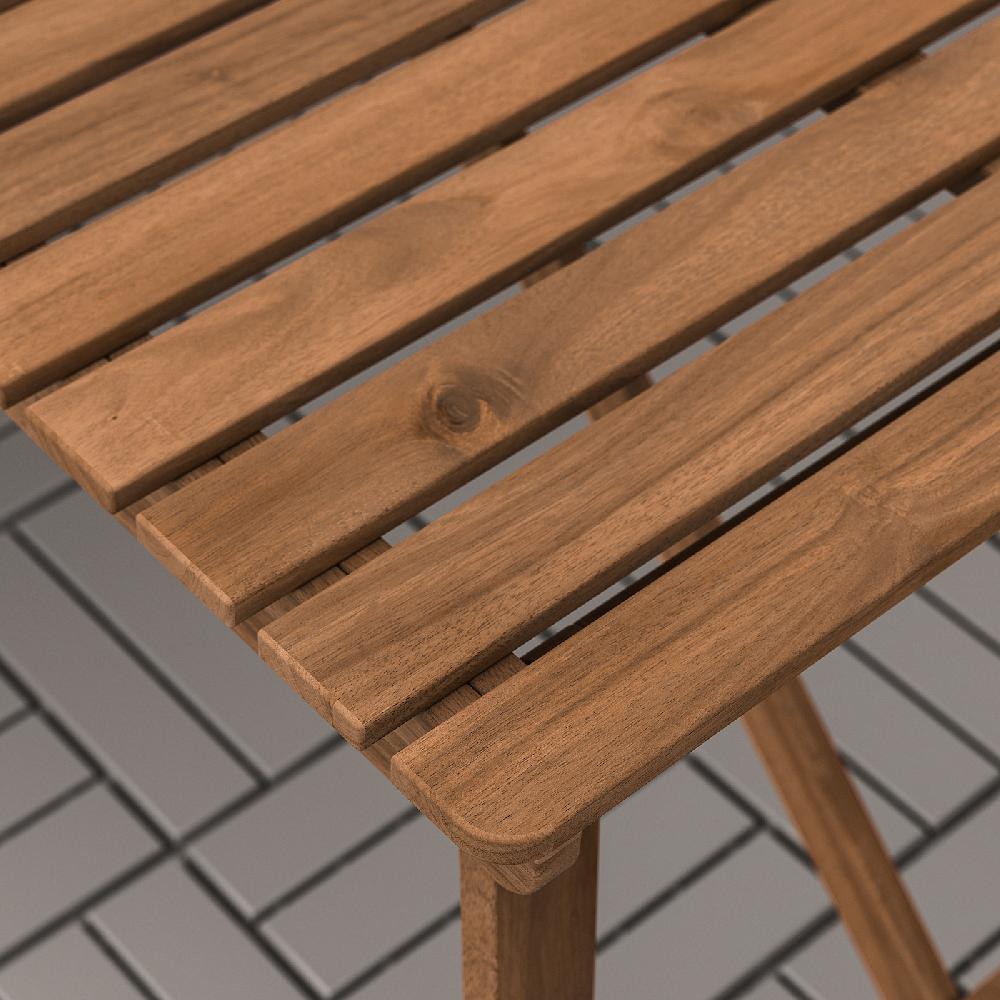 IKEA ASKHOLMEN Tavolo/4 Sedie Pieghevoli Giardino Marrone Scuro/Kuddarna Grigio Chiaro-beige 143x75 Cm