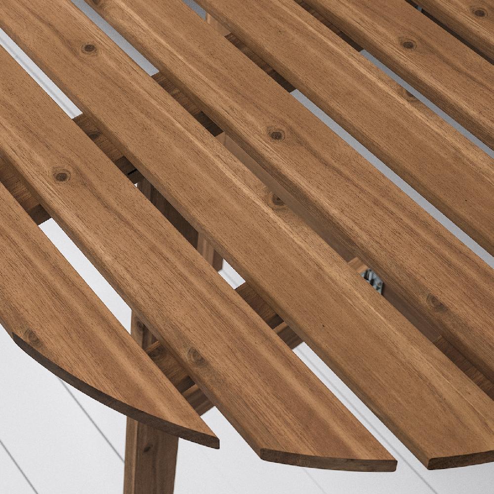 IKEA ASKHOLMEN Tavolo Parete/2sedie Pieghev Estern Marrone Scuro/Kuddarna Grigio Chiaro-beige 70x44 Cm