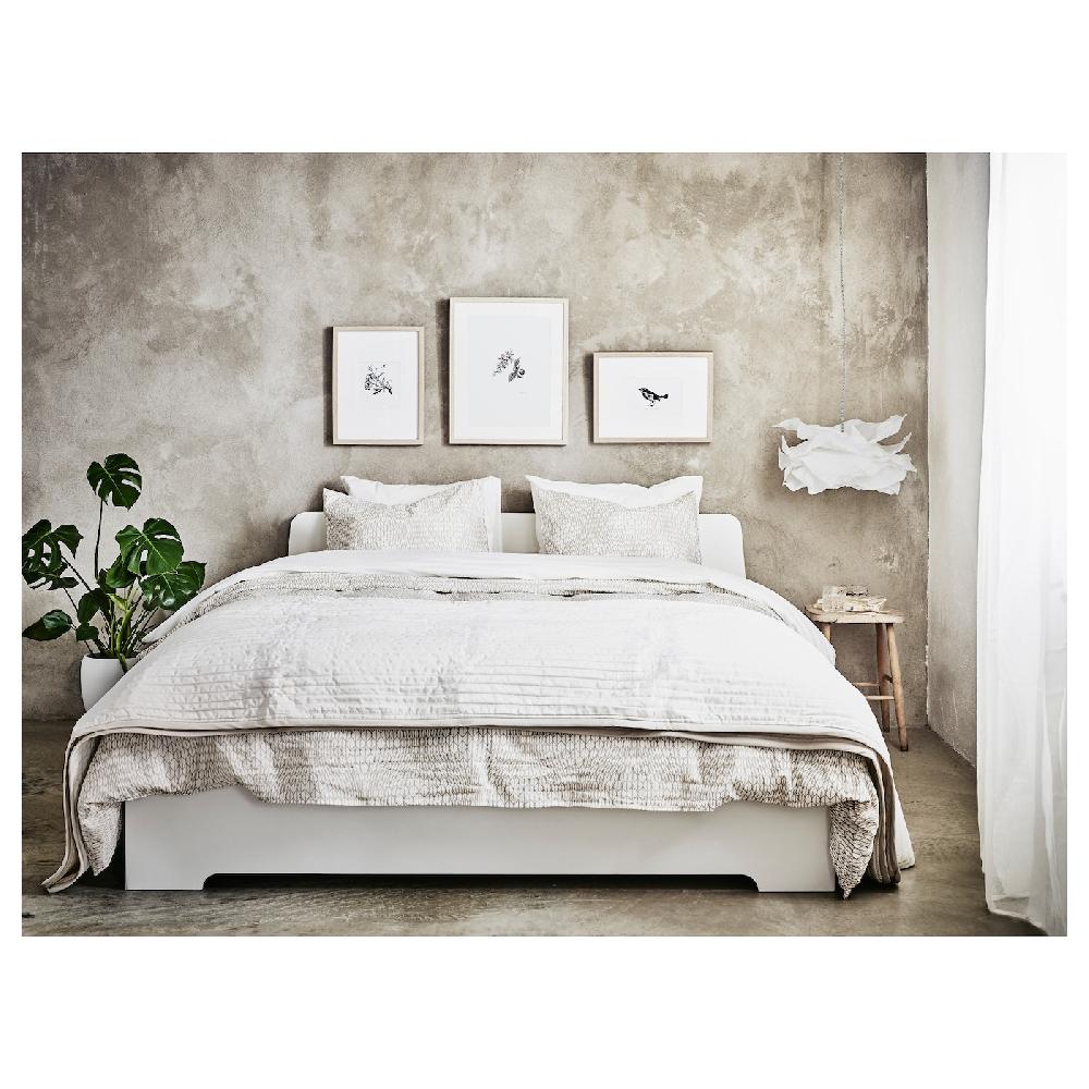 IKEA ASKVOLL Struttura Letto Bianco/Luröy 140x200 Cm