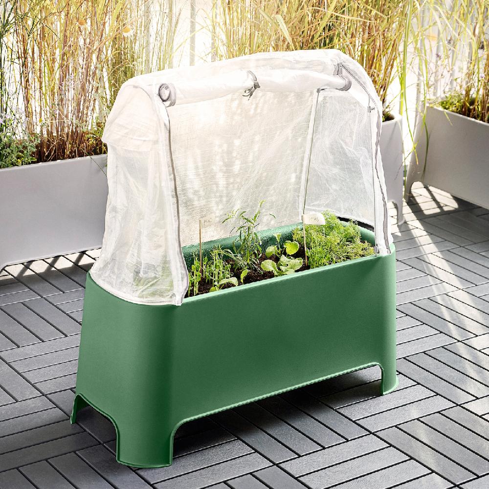 IKEA ASPAREN Set Per Piante Da Esterno Verde/bianco Trasparente 89x38x91 Cm