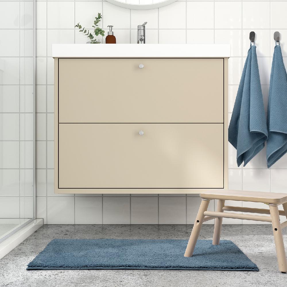 IKEA BACKMÅRA Tappeto Per Bagno Blu Grigio Scuro 50x80 Cm