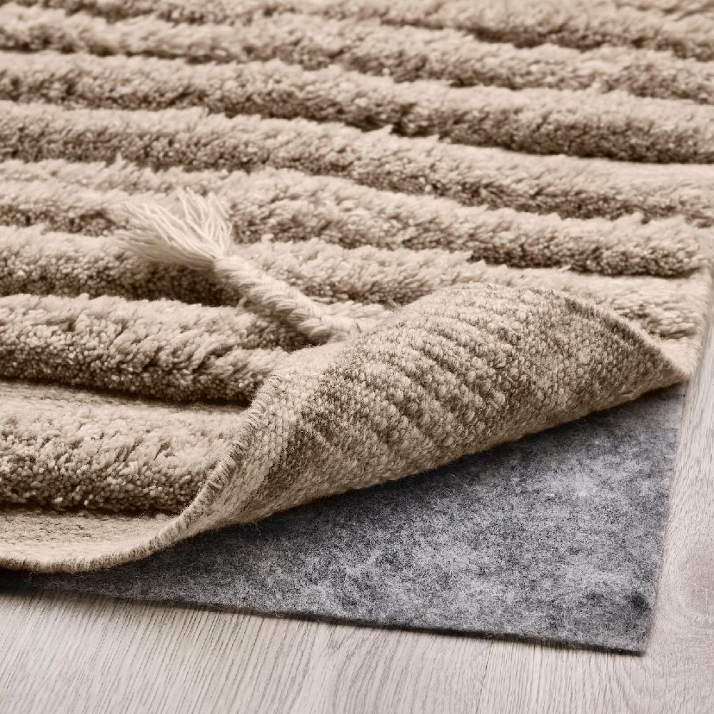 IKEA BANKKONTOR Tappeto Pelo Lungo Beige/fatto A Mano 170x240 Cm