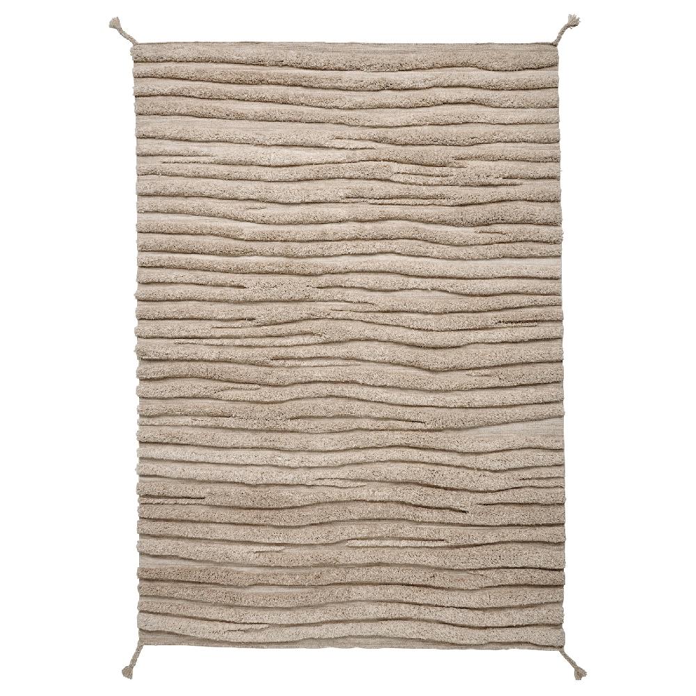 IKEA BANKKONTOR Tappeto pelo lungo beige/fatto a mano 170x240 cm