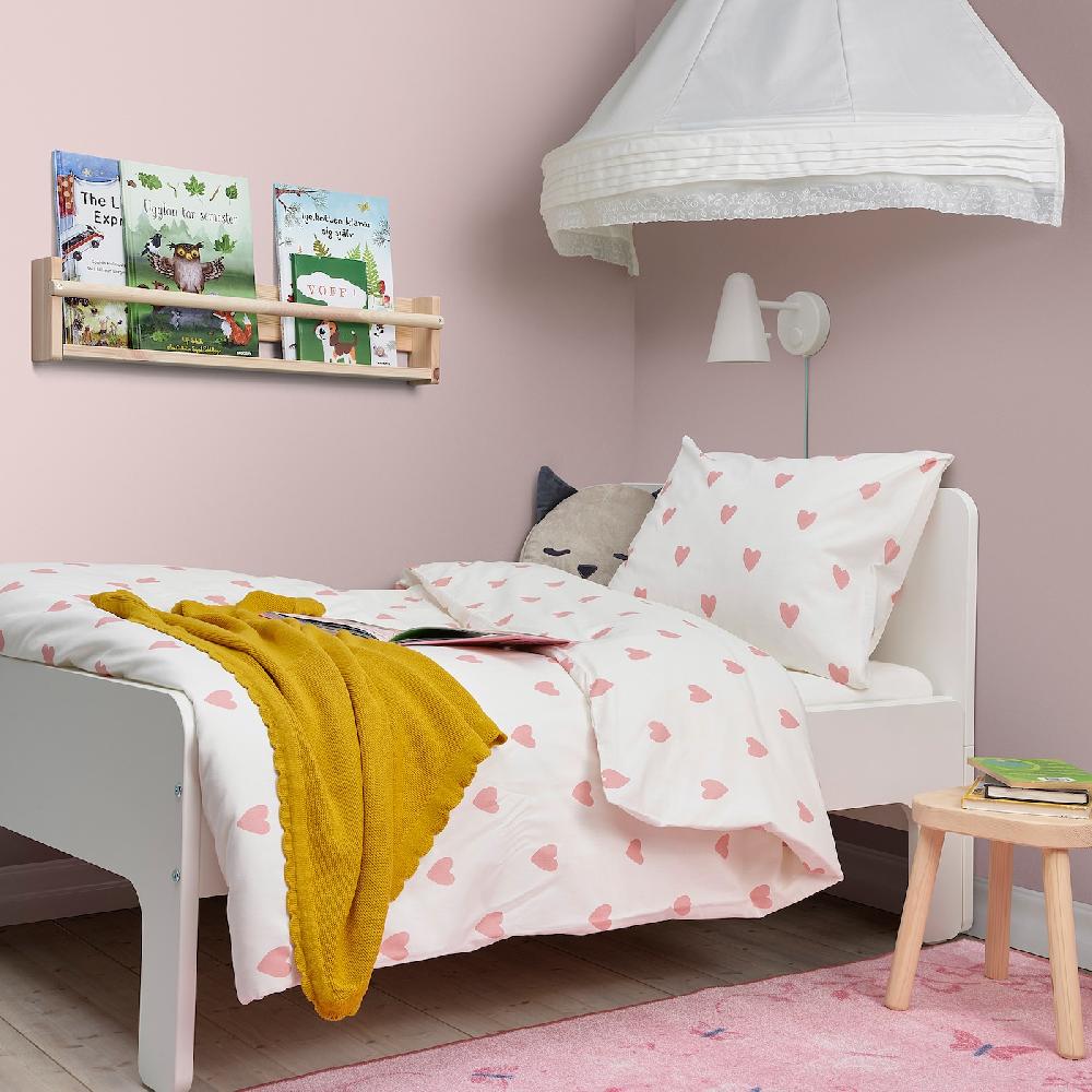 IKEA BARNDRÖM Copripiumino E Federa Motivo Cuore Bianco/rosa 150x200/50x80 Cm