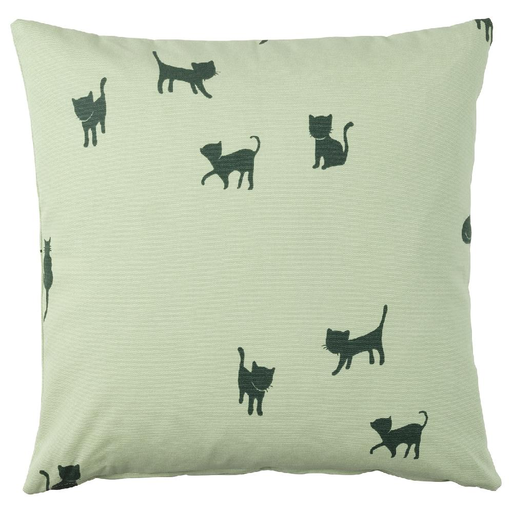 IKEA BARNDRÖM Fodera Per Cuscino Motivo Gatti/verde 50x50 Cm