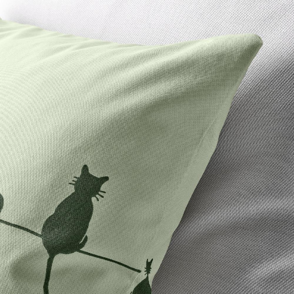 IKEA BARNDRÖM Fodera Per Cuscino Motivo Gatti/verde 50x50 Cm