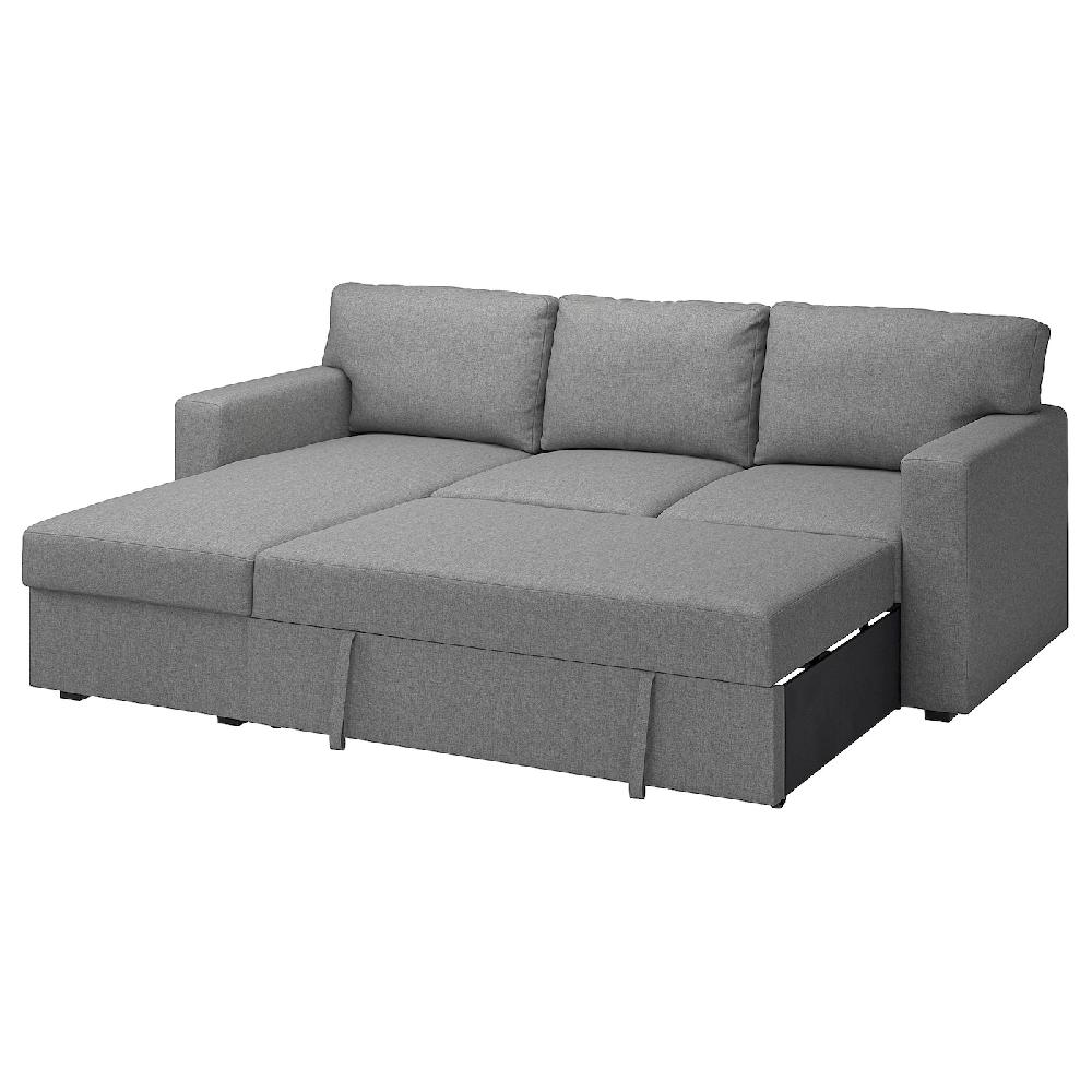 IKEA BÅRSLÖV Divano Letto 3 Posti/chaise-longue Tibbleby Beige/grigio