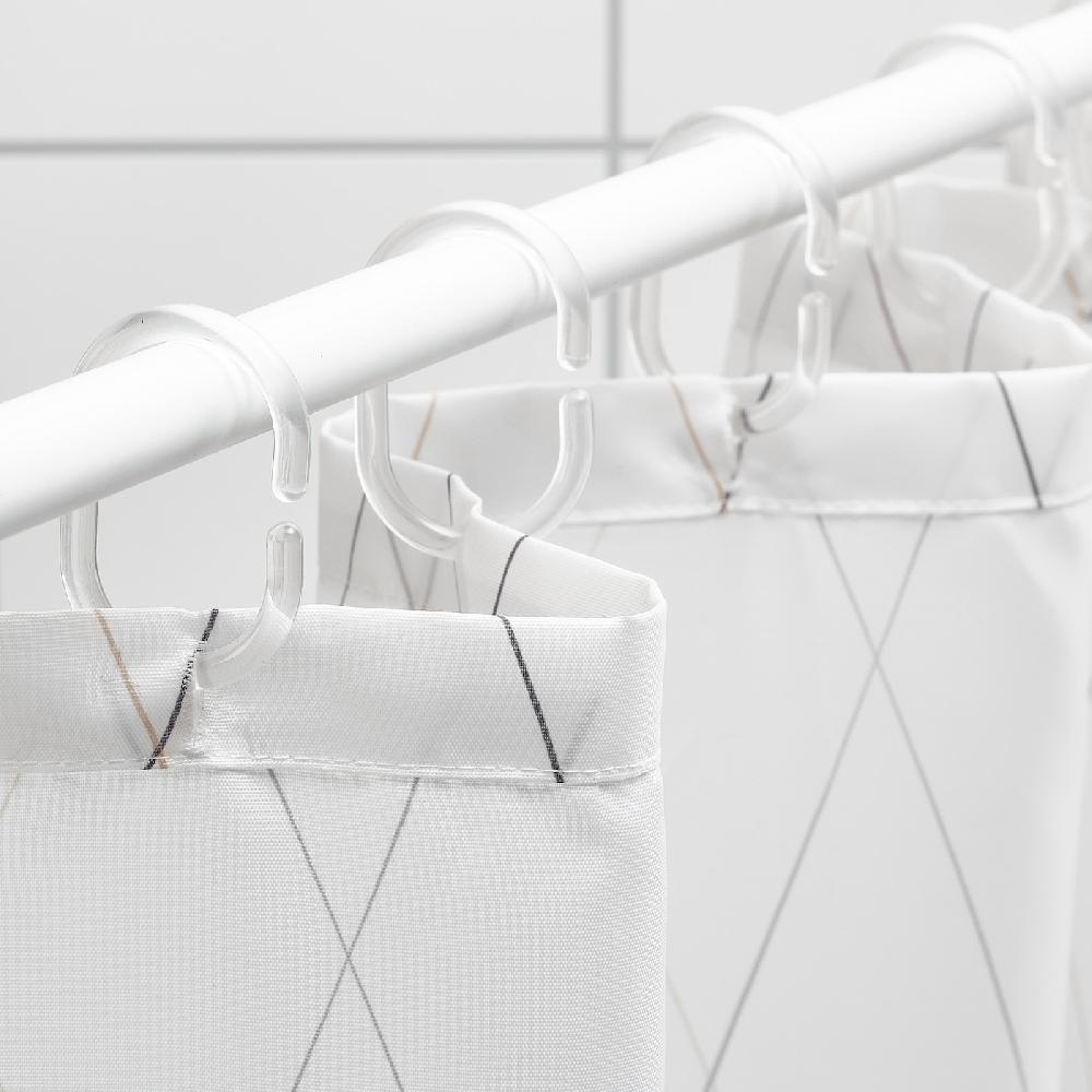 IKEA BASTSJÖN Tenda Doccia Bianco/grigio/beige 180x200 Cm
