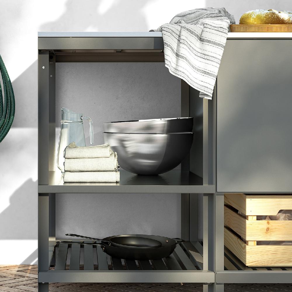 IKEA BÅTSKÄR Elemento A Giorno Per Cucina Da Esterno/grigio Scuro 60x60 Cm