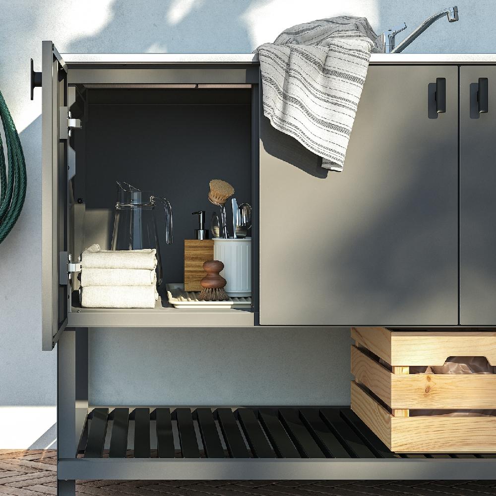 IKEA BÅTSKÄR Elemento Per Lavello Da Esterno/grigio Scuro 120x60 Cm