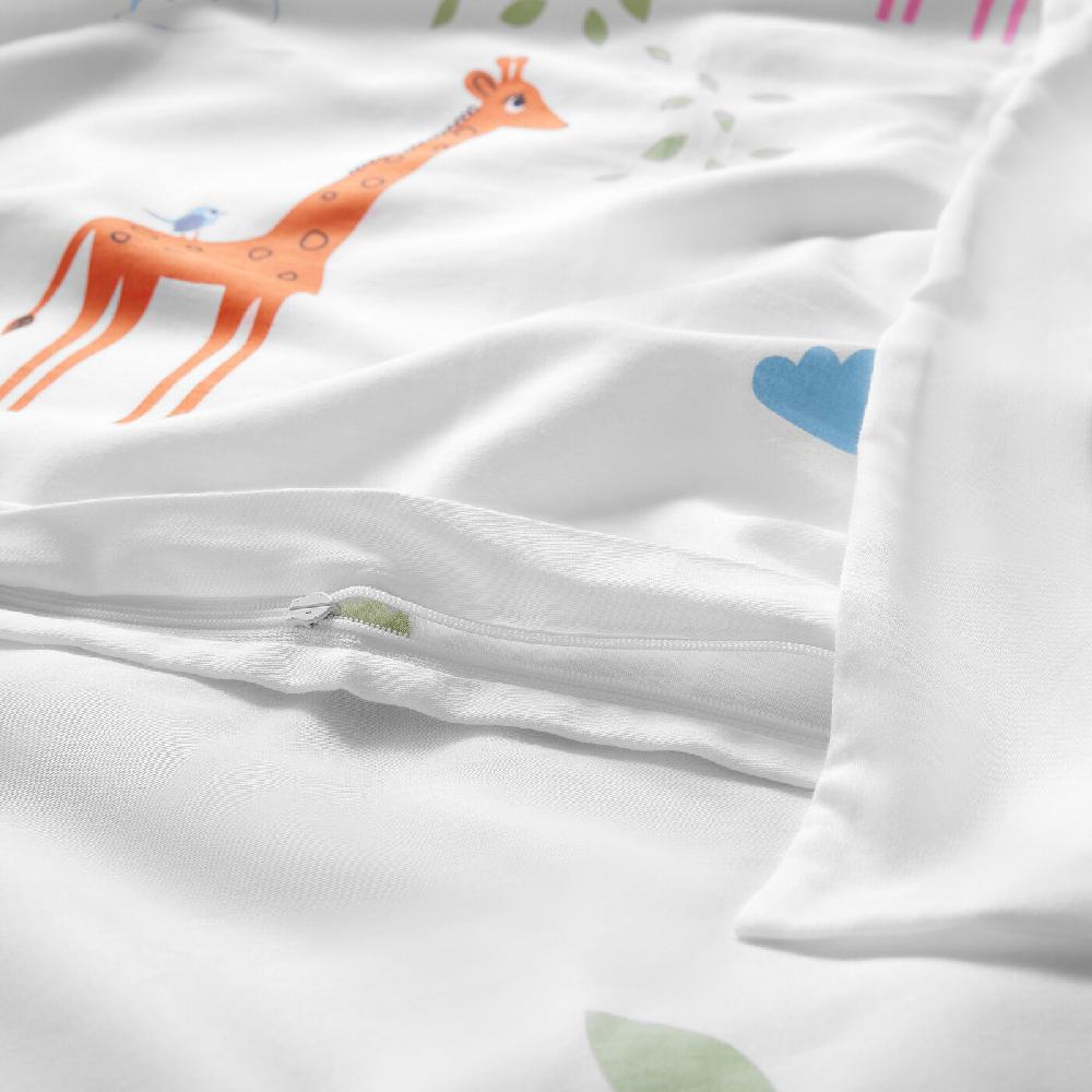 IKEA BERGFINK Set Biancheria Letto/custodia 3 Pz Verde Giraffa 150x200/50x80 Cm