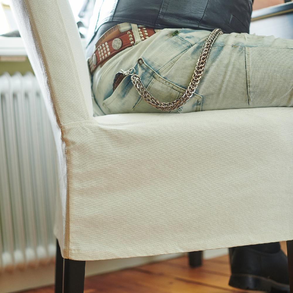 IKEA BERGMUND Sedia Con Fodera Di Lunghezza Media Nero/Inseros Bianco