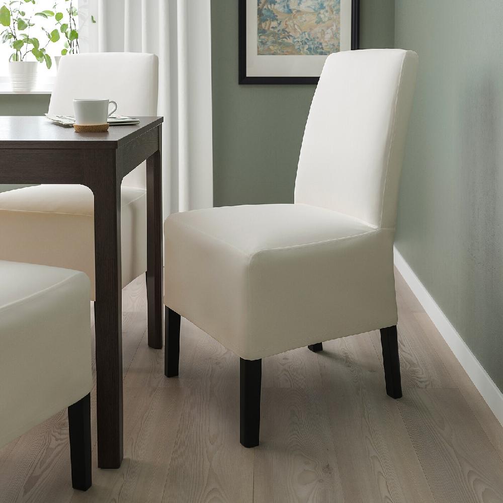 IKEA BERGMUND Sedia Con Fodera Di Lunghezza Media Nero/Inseros Bianco
