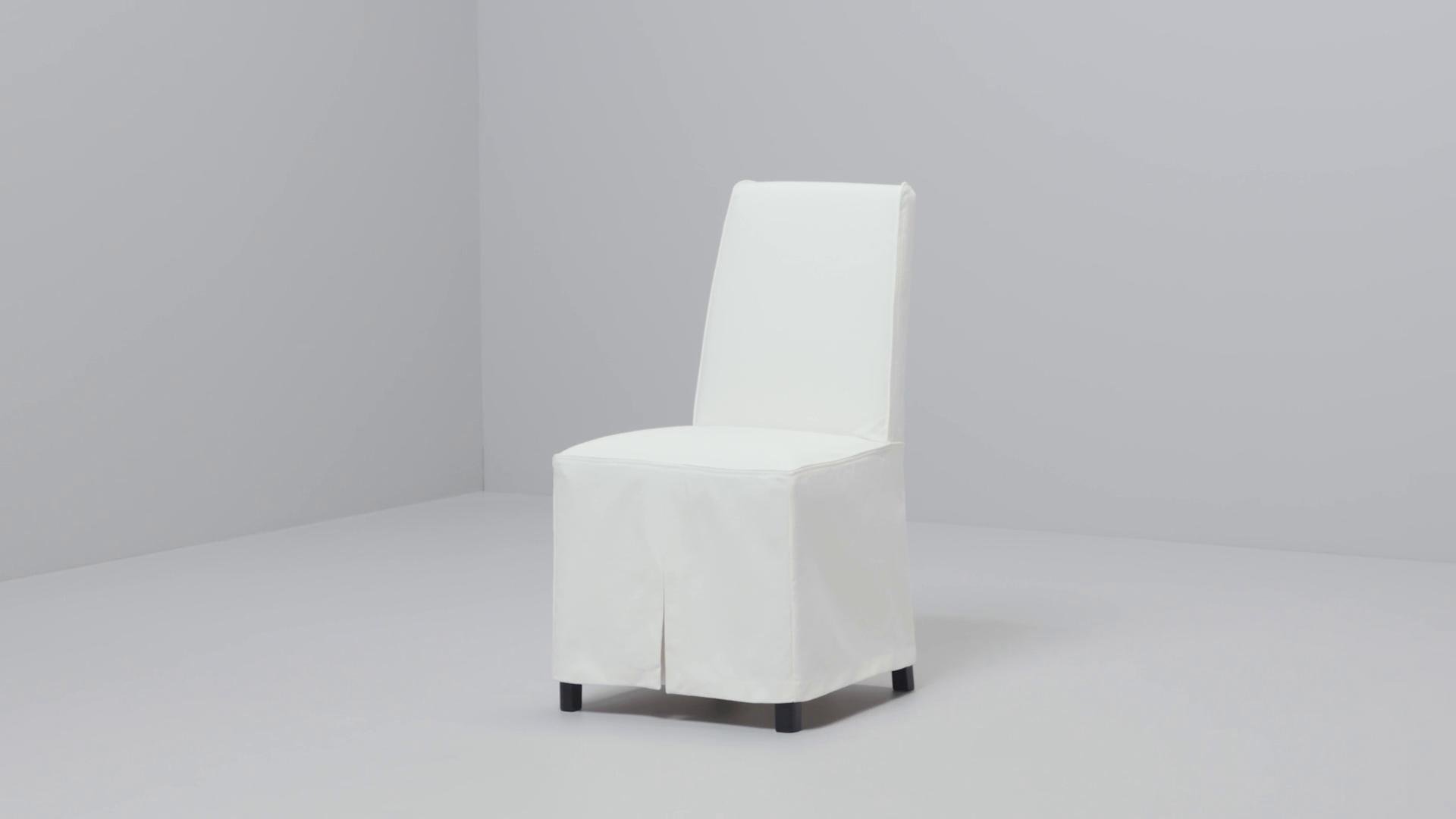 IKEA BERGMUND Sedia Con Fodera Lunga Bianco/Inseros Bianco