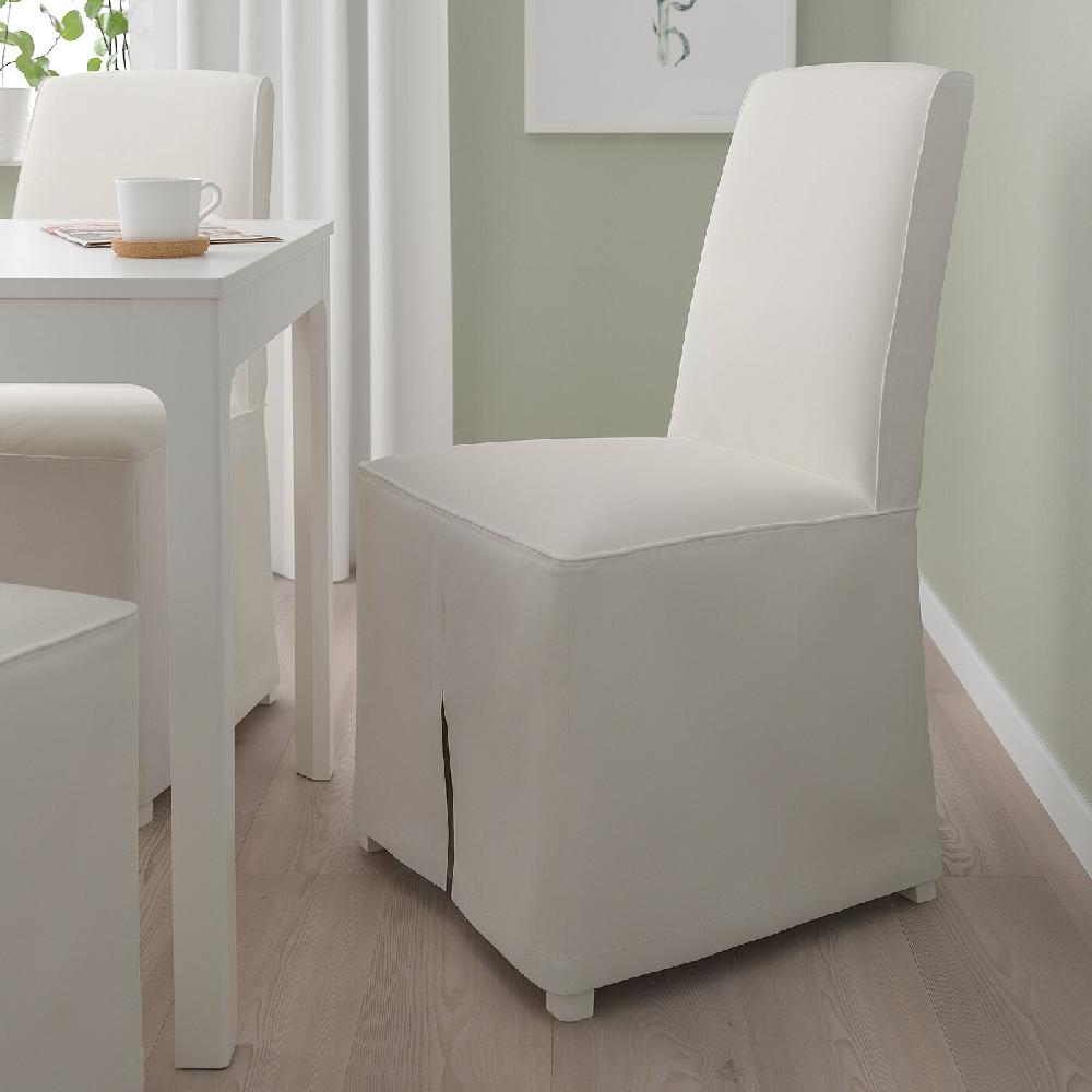 IKEA BERGMUND Sedia Con Fodera Lunga Bianco/Inseros Bianco