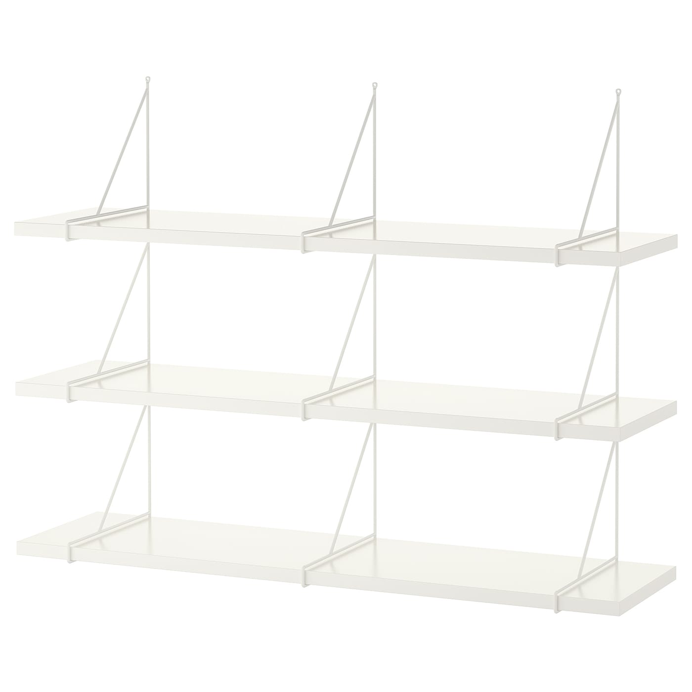 IKEA BERGSHULT / PERSHULT Combinazione di mensole bianco/bianco 120x30 cm