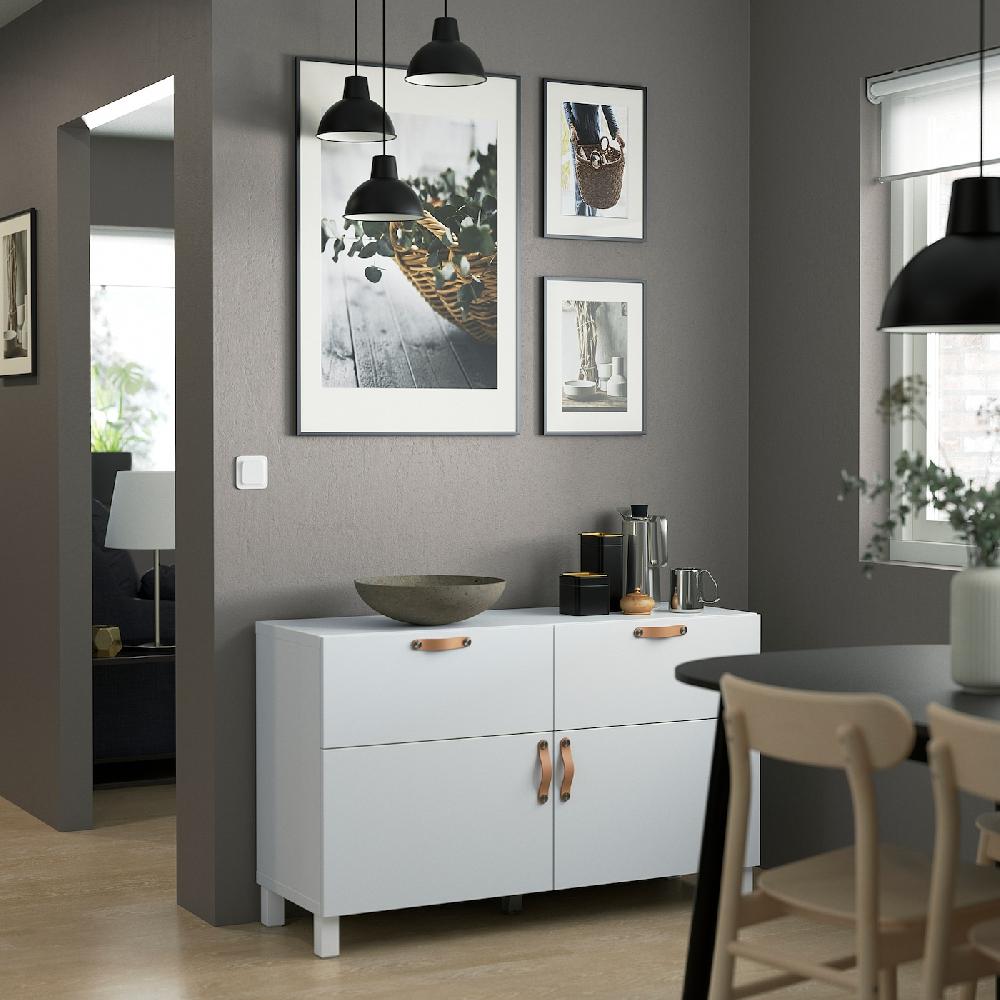 IKEA BESTÅ Combinazione + Ante/cassetti Bianco/Lappviken/Stubbarp Bianco 120x42x74 Cm