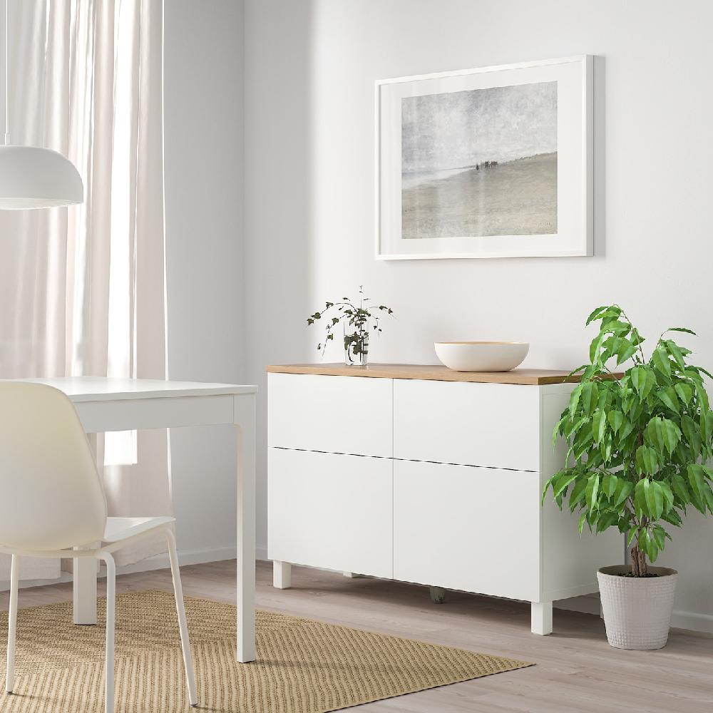 IKEA BESTÅ Combinazione + Ante/cassetti Bianco/Lappviken/Stubbarp Bianco 120x42x76 Cm