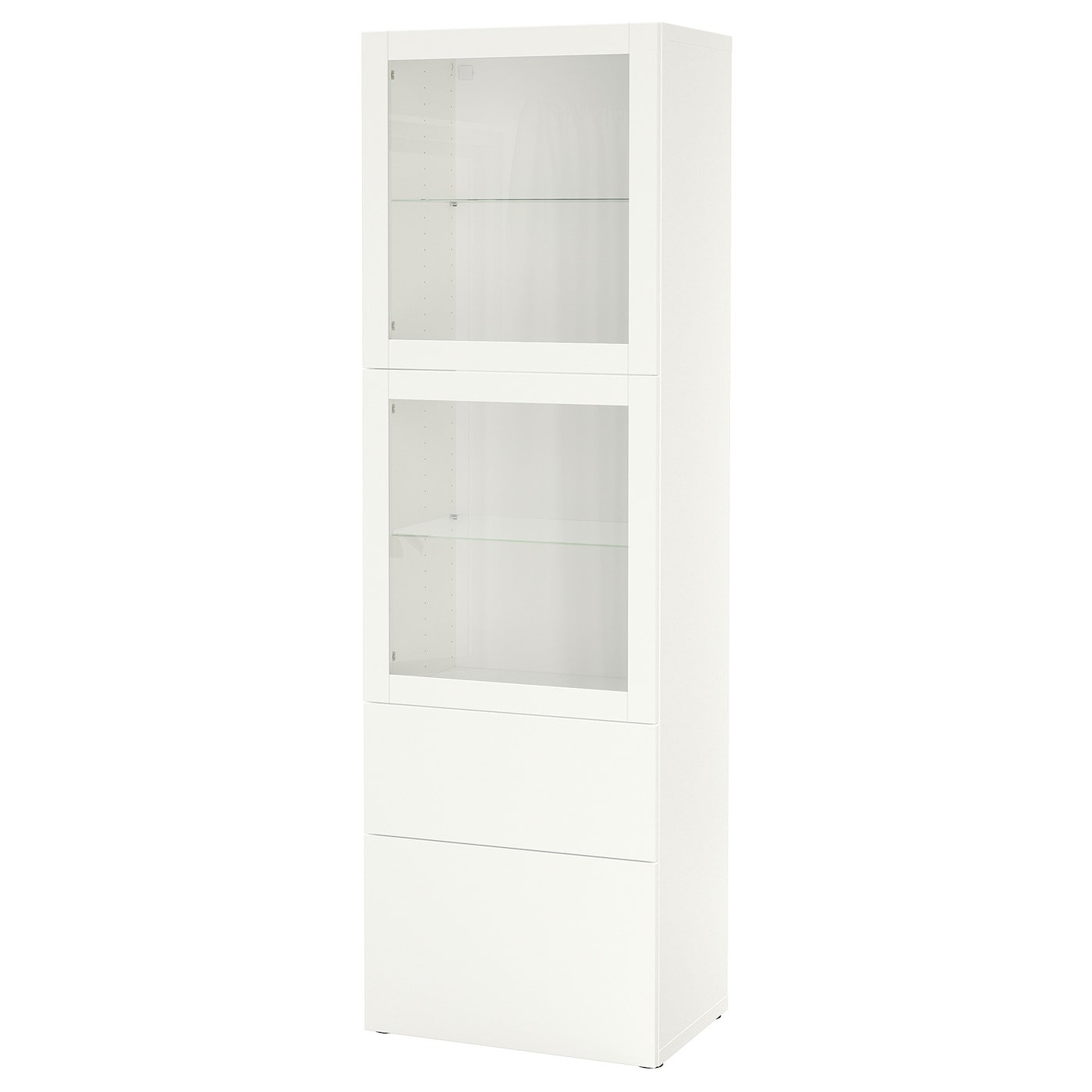 IKEA BESTÅ Combinazione con ante a vetro bianco/Lappviken vetro trasparente bianco 60x42x193 cm