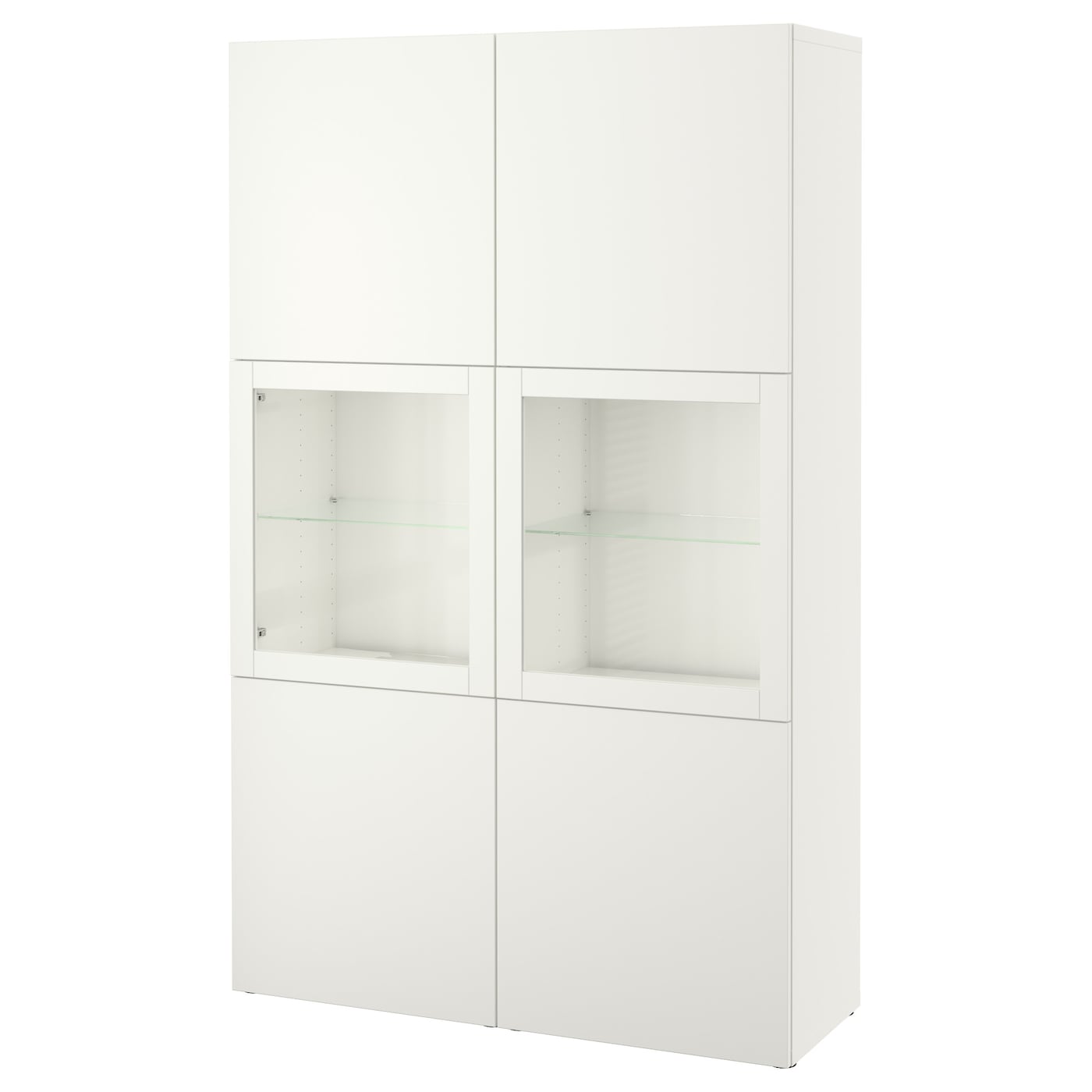 IKEA BESTÅ Combinazione con ante a vetro bianco Lappviken/Sindvik vetro trasparente bianco 120x42x193 cm