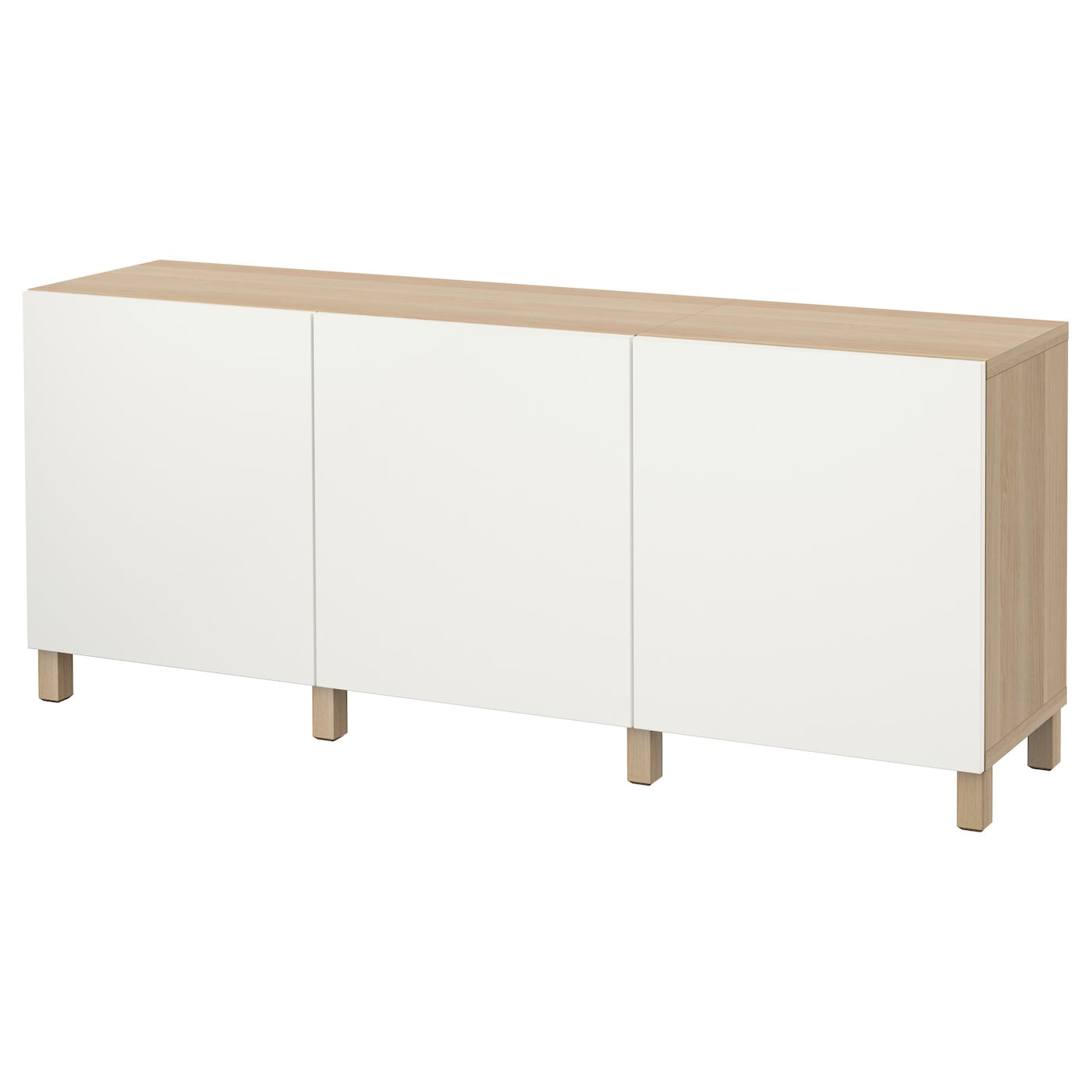 IKEA BESTÅ Mobile con ante effetto rovere con mordente bianco/Lappviken bianco 180x42x74 cm