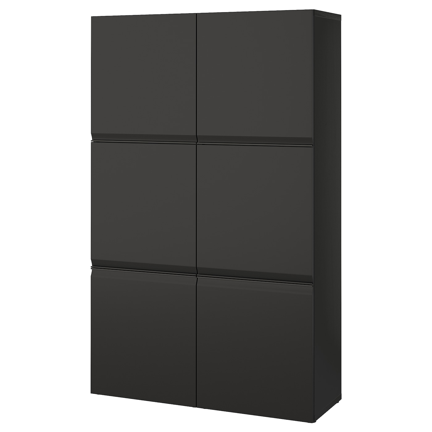 IKEA BESTÅ Mobile con ante marrone-nero/Hammarsmed antracite 120x42x193 cm