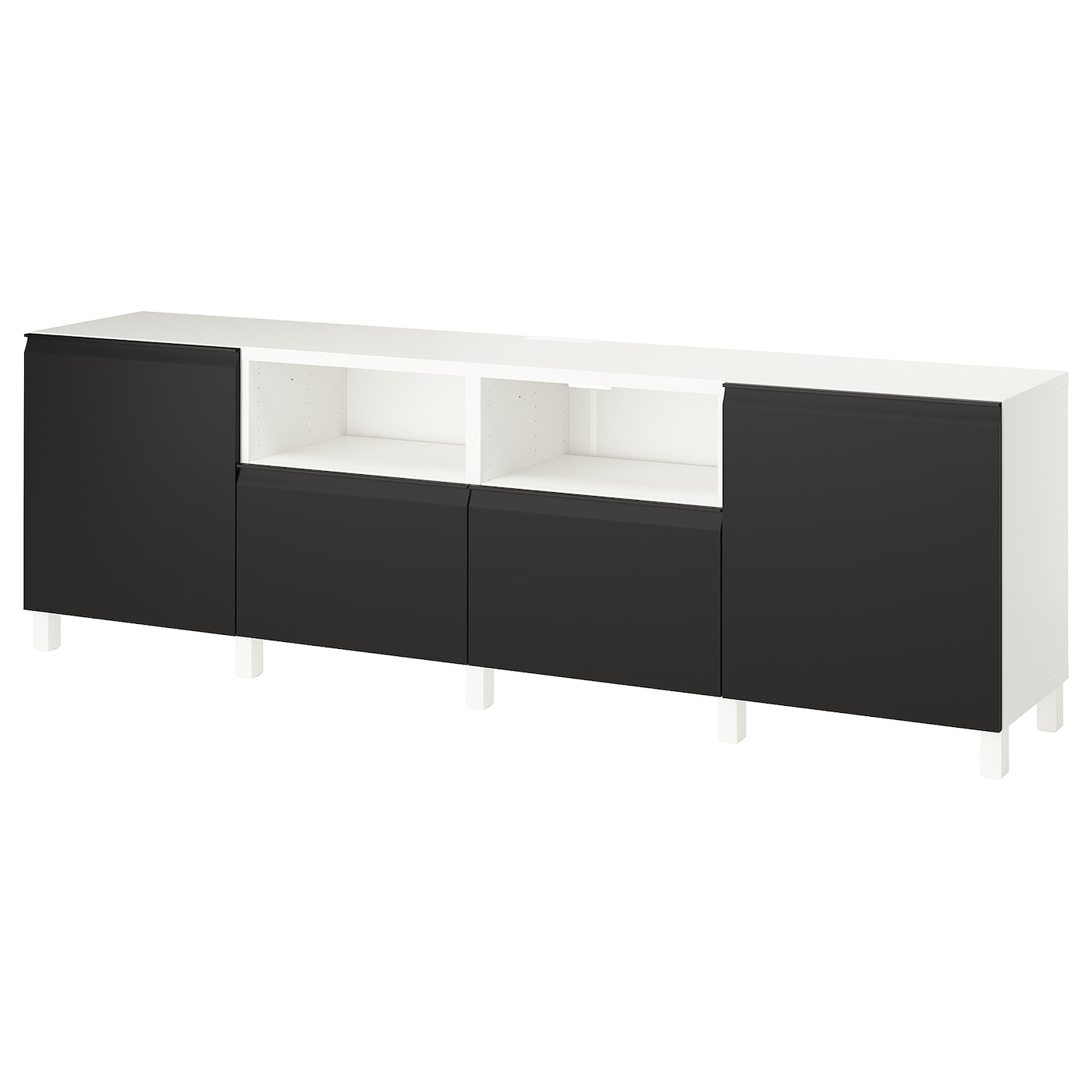 IKEA BESTÅ Mobile TV con ante e cassetti bianco/Hammarsmed/Stubbarp antracite 240x42x74 cm