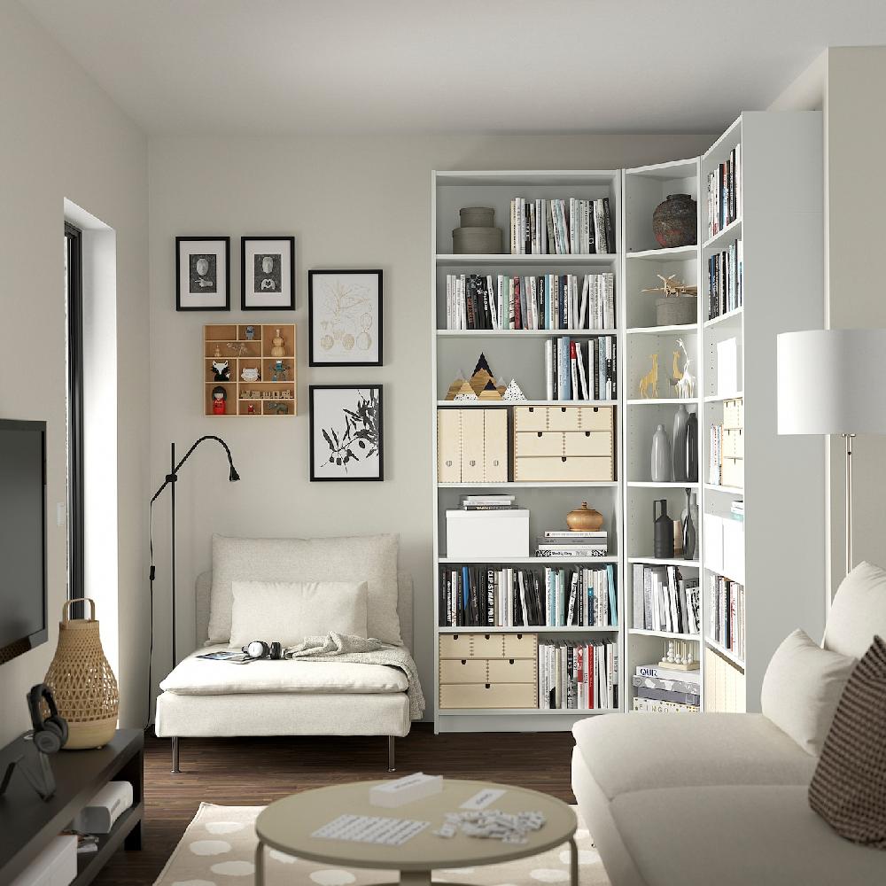 IKEA BILLY Combinazione Libreria Ang/elem Supp Bianco 136/136x28x237 Cm