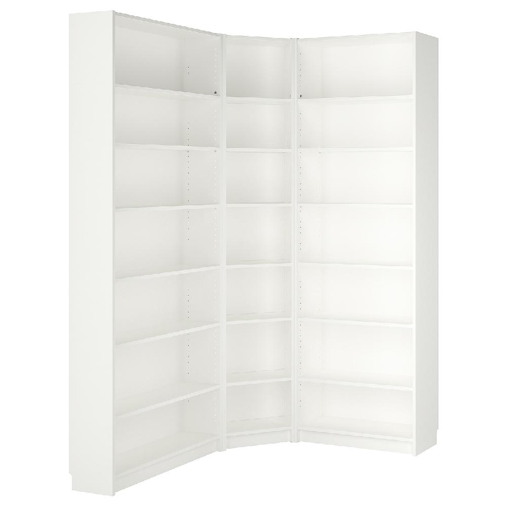 IKEA BILLY Combinazione libreria ang/elem supp bianco 136/136x28x237 cm