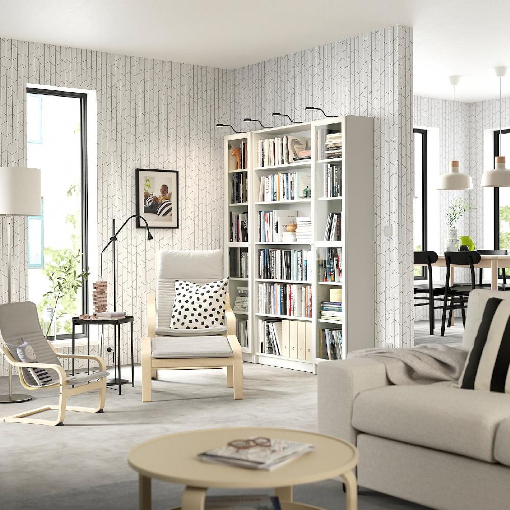 IKEA BILLY / OXBERG Combinazione Librerie/ante A Vetro Bianco 160x202 Cm