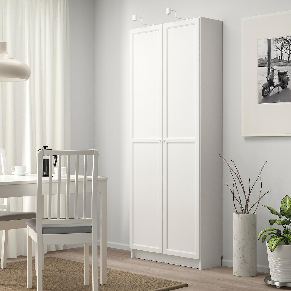 IKEA BILLY / OXBERG Libreria Con Ante Bianco 80x30x202 Cm