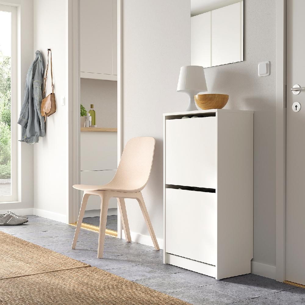 IKEA BISSA Scarpiera A 2 Scomparti Bianco 49x28x93 Cm