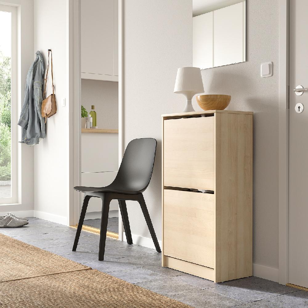 IKEA BISSA Scarpiera A 2 Scomparti Effetto Rovere 49x28x93 Cm
