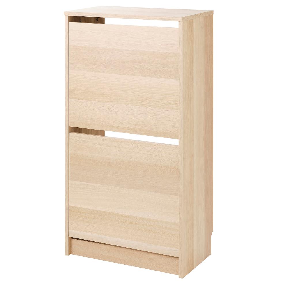 IKEA BISSA Scarpiera a 2 scomparti effetto rovere 49x28x93 cm