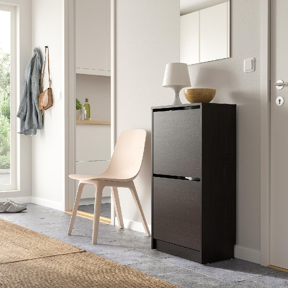 IKEA BISSA Scarpiera A 2 Scomparti Marrone-nero 49x28x93 Cm