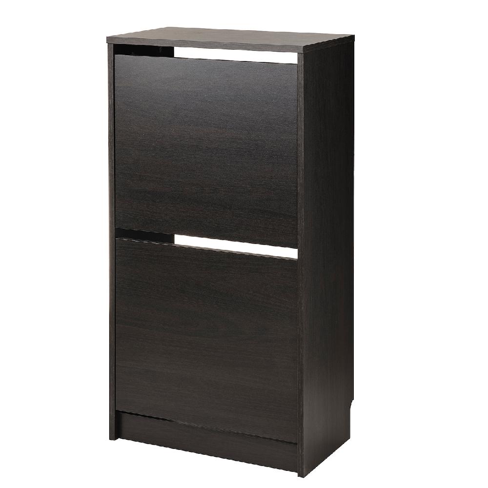 IKEA BISSA Scarpiera a 2 scomparti marrone-nero 49x28x93 cm