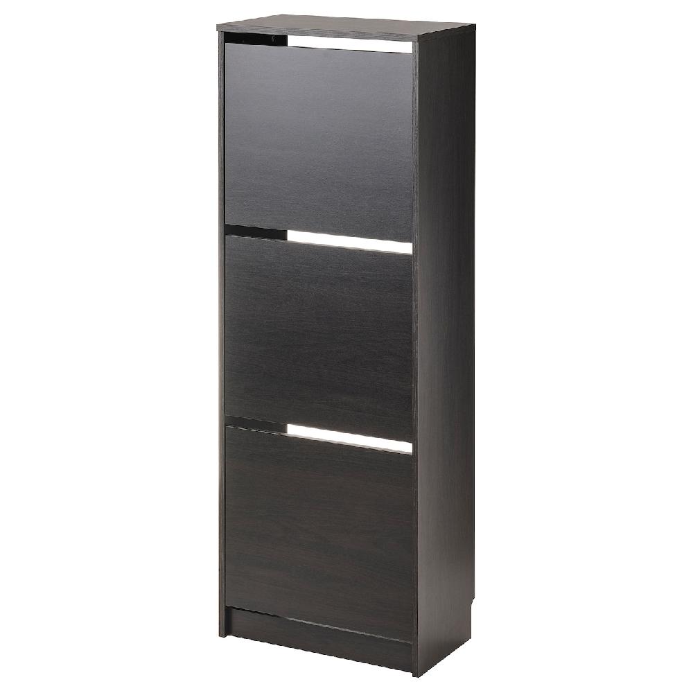 IKEA BISSA Scarpiera a 3 scomparti marrone-nero 49x28x135 cm