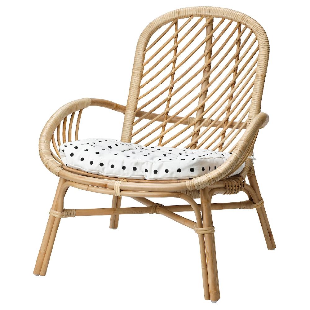 IKEA BJÖRKTRAST Cuscino Per Poltroncina Bianco/nero