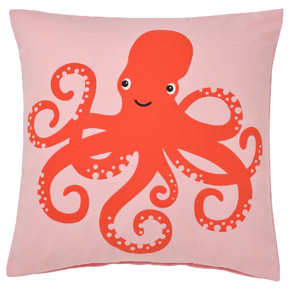 IKEA BLÅVINGAD Fodera per cuscino motivo polpo/rosa 50x50 cm