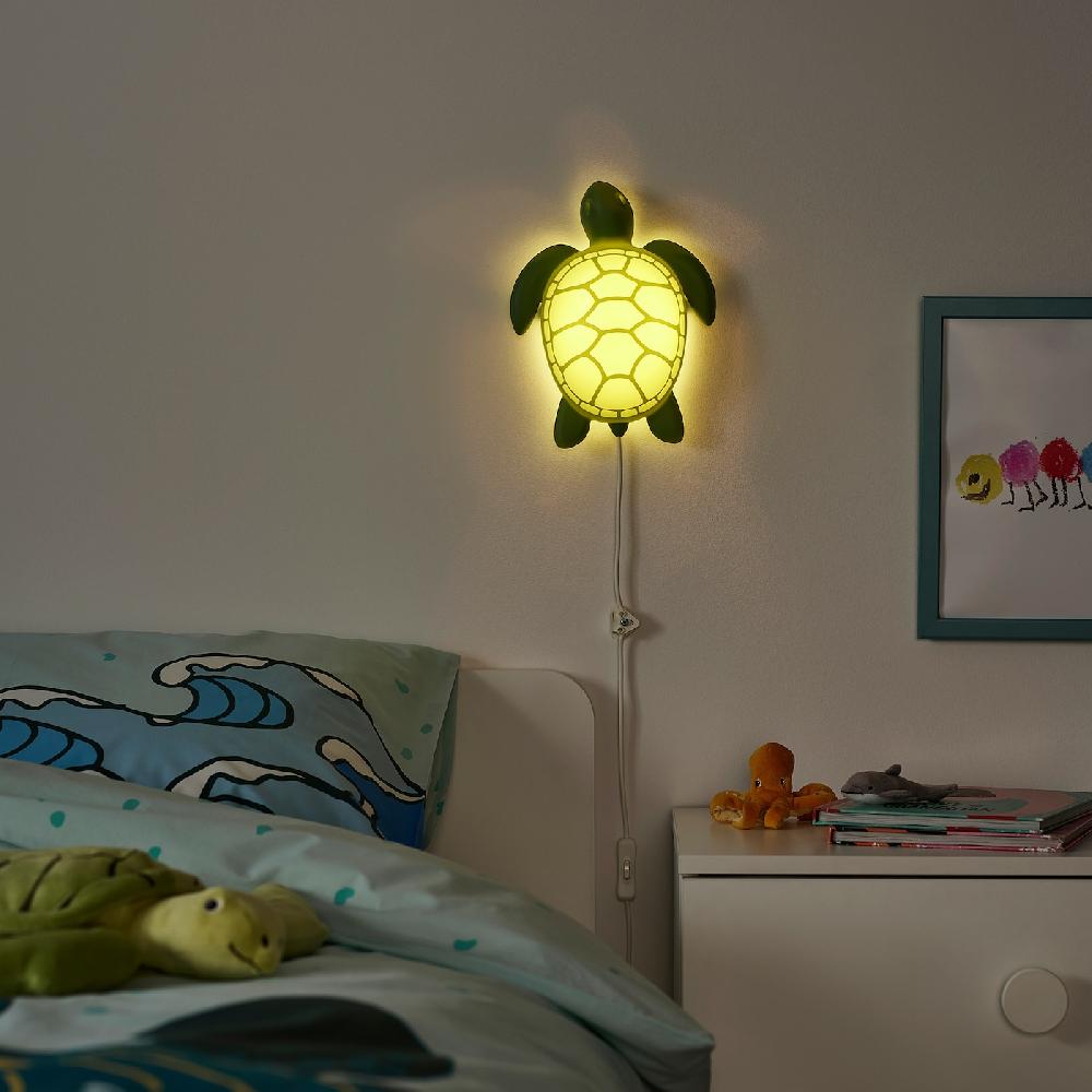 IKEA BLÅVINGAD Lampada Da Parete A LED Tartaruga/verde