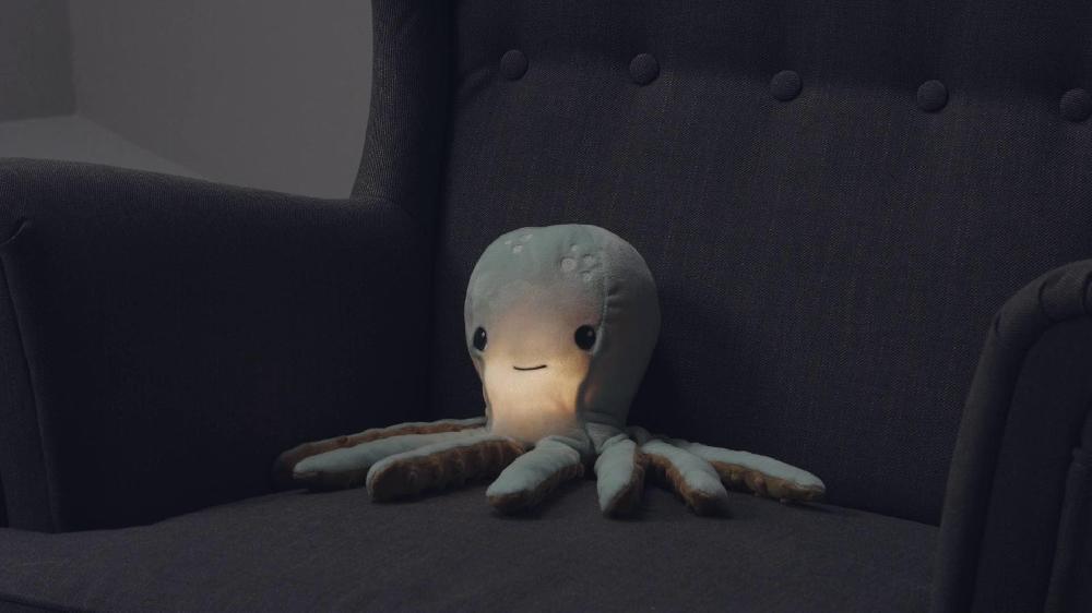 IKEA BLÅVINGAD Peluche Con Luce Notturna A LED Turchese Polpo/a Batterie