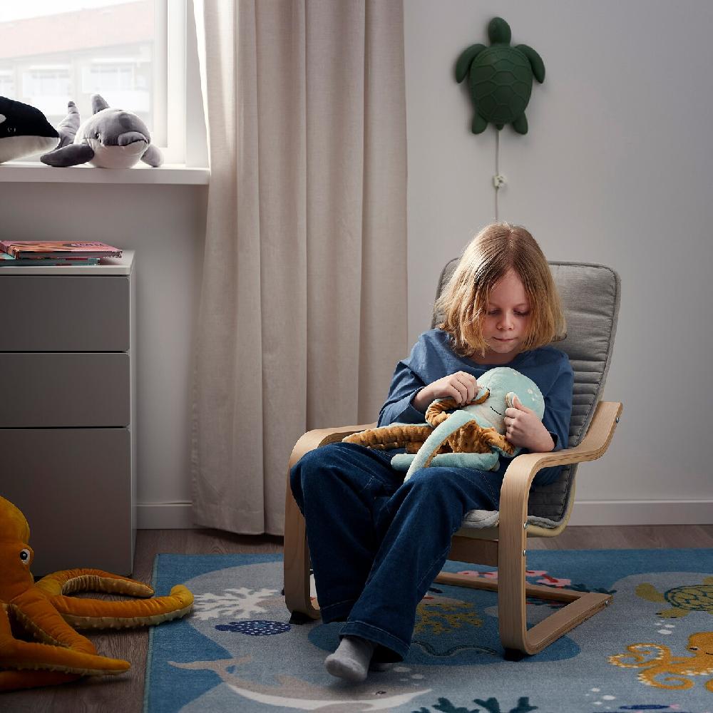 IKEA BLÅVINGAD Peluche Con Luce Notturna A LED Turchese Polpo/a Batterie
