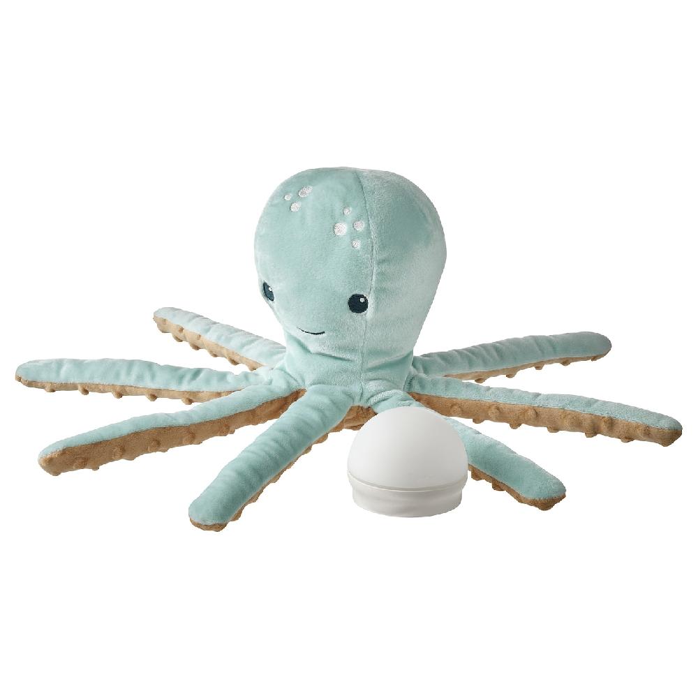 IKEA BLÅVINGAD Peluche con luce notturna a LED turchese polpo/a batterie