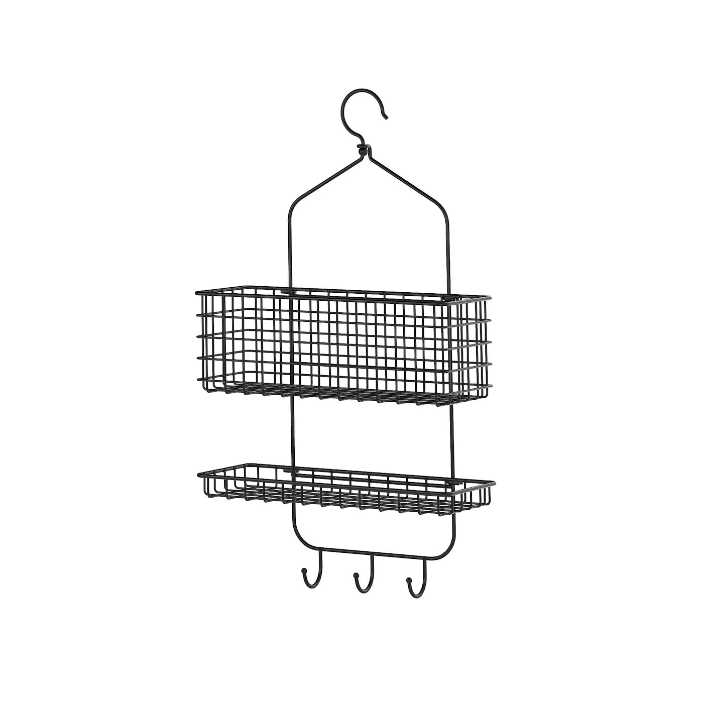 IKEA BLECKSJÖN Portaoggetti per doccia 2 piani nero 31x56 cm