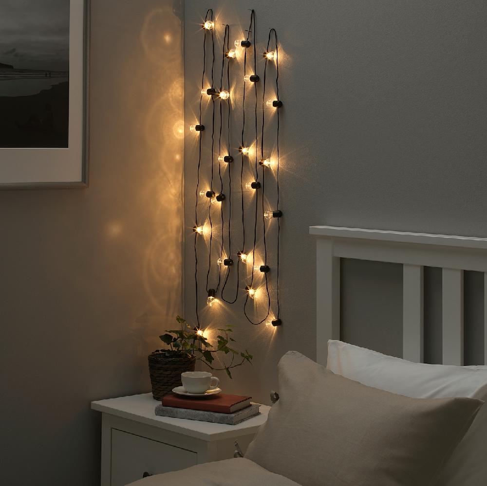 IKEA BLÖTSNÖ Illuminazione A LED 24 Luci Per Interni Nero