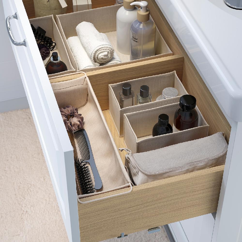 IKEA BOLLÖSUND Set Di 4 Portaoggetti Per Cassetto Beige